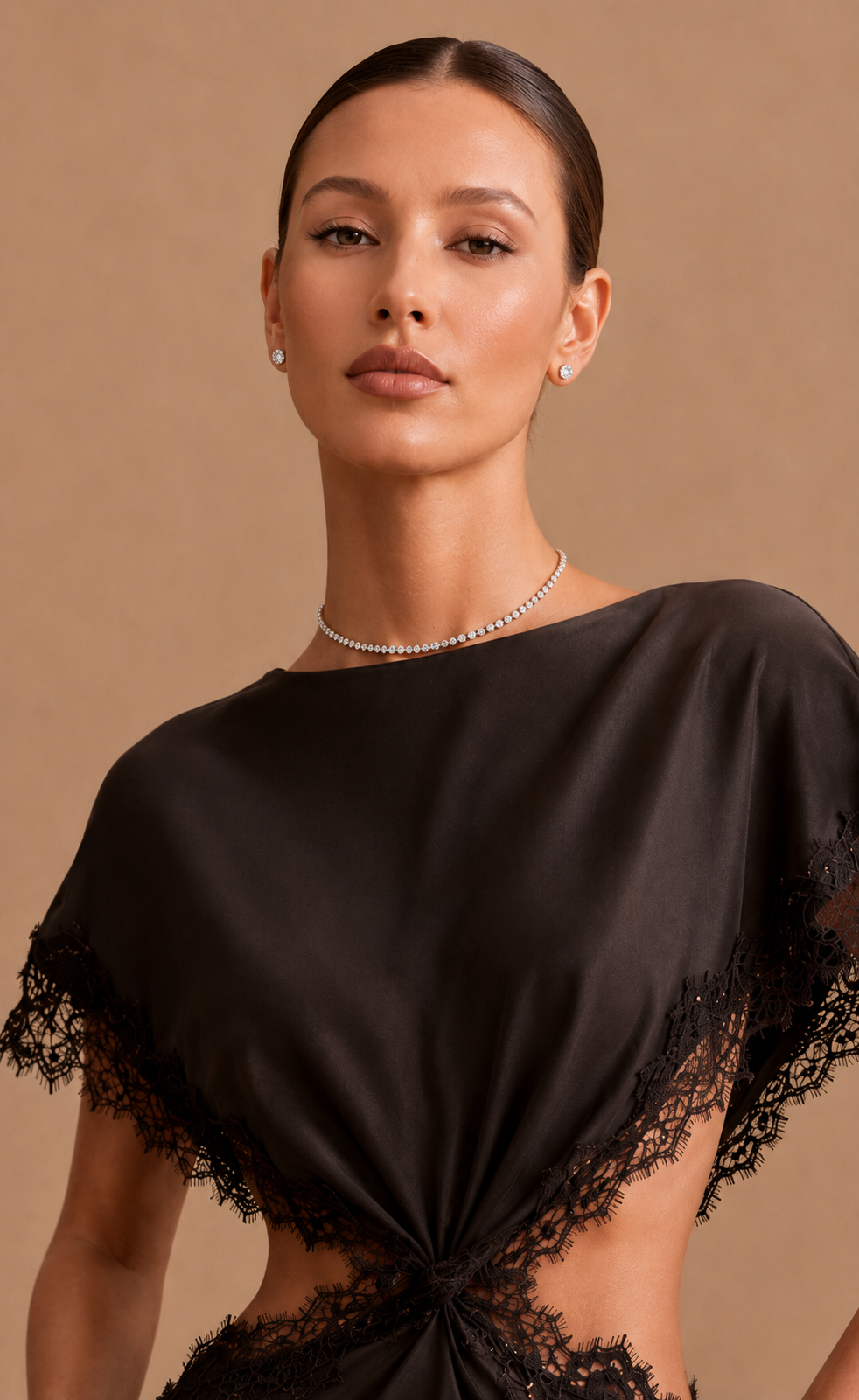 Marquise Adjustable Tennis Necklace CZ