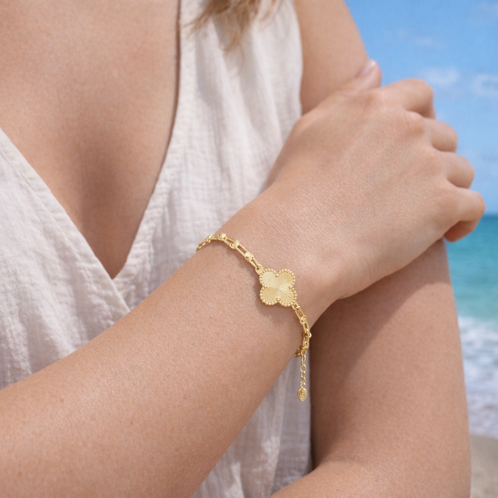 Clover Tiffany Style Gold Bracelet