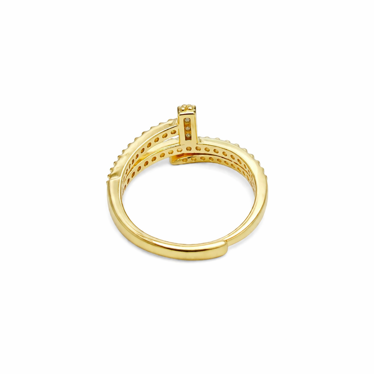 Nail CZ Adjustable Ring