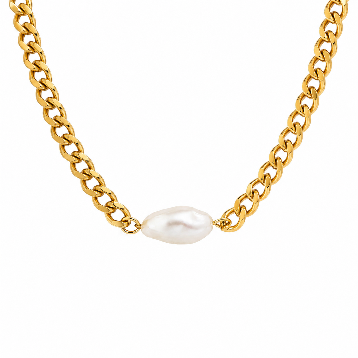 Chain Pearl Necklace