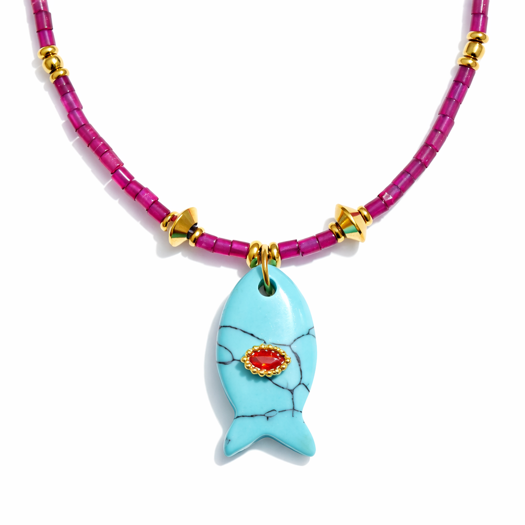Quartz Fish Necklace