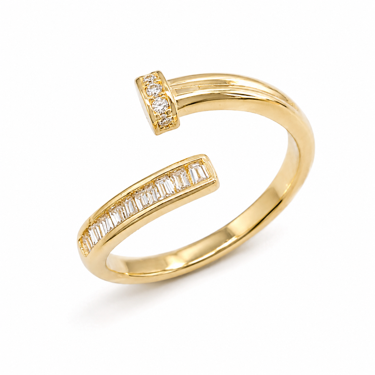 Nail CZ Adjustable Ring