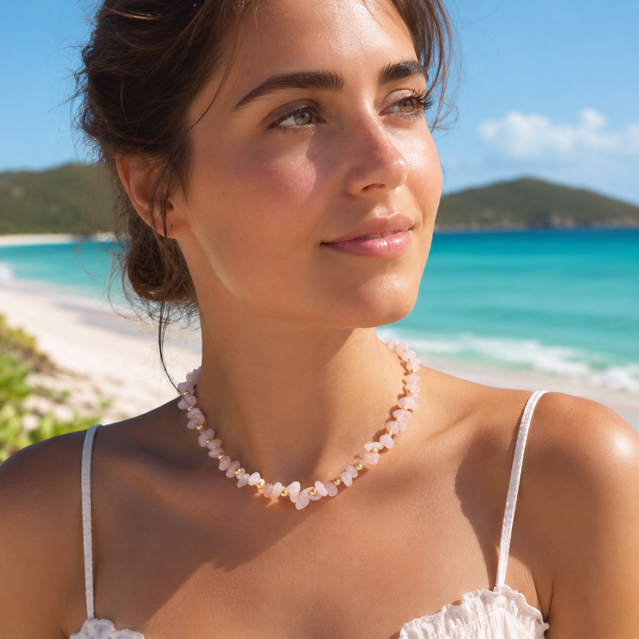 Light Pink Quartz Necklace