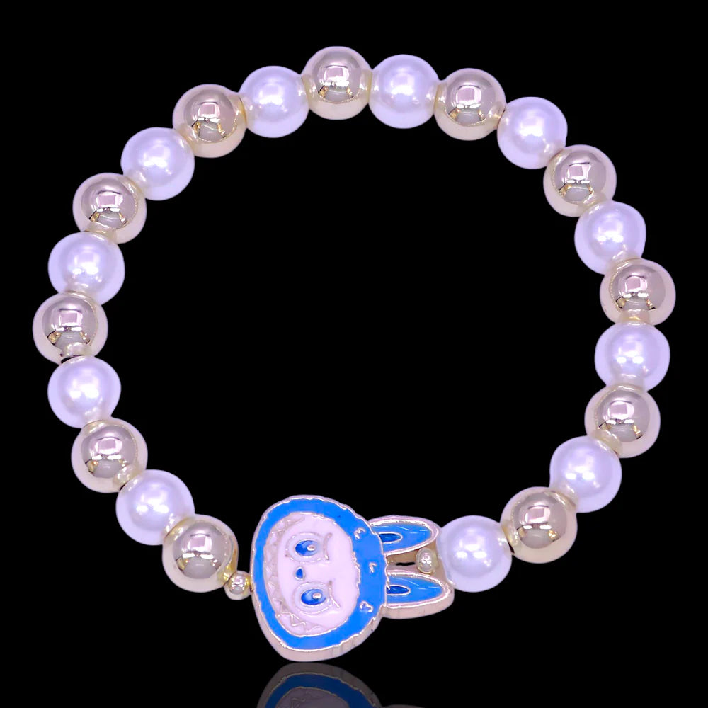 Bunny Beaded Pearl Elastic Bracelet