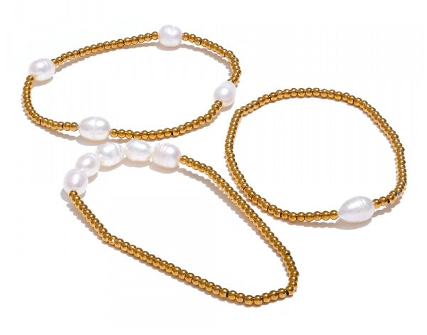Beaded Pearl Elastic Bracelet