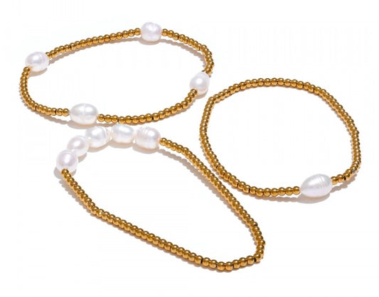 Beaded Pearl Elastic Bracelet