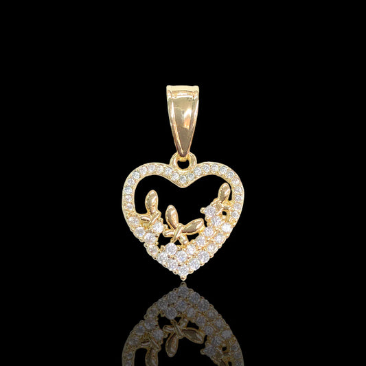Heart Butterflies Pendant