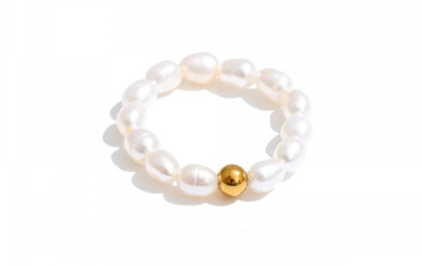 Elastic Freshwater Pearls Ring