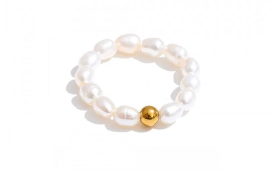 Elastic Freshwater Pearls Ring