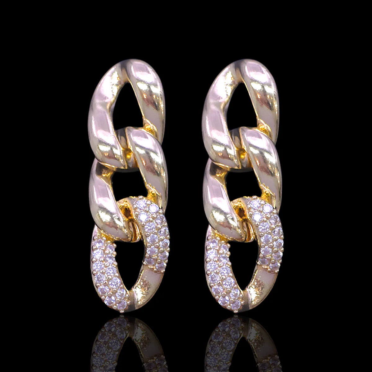 Cuban Link Zirconia Earrings