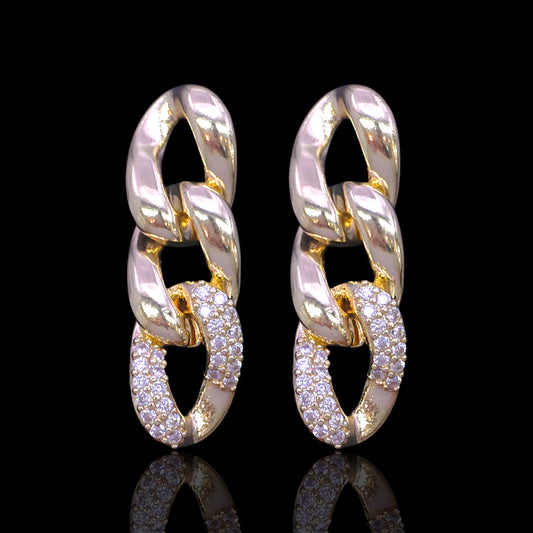 Cuban Link Zirconia Earrings