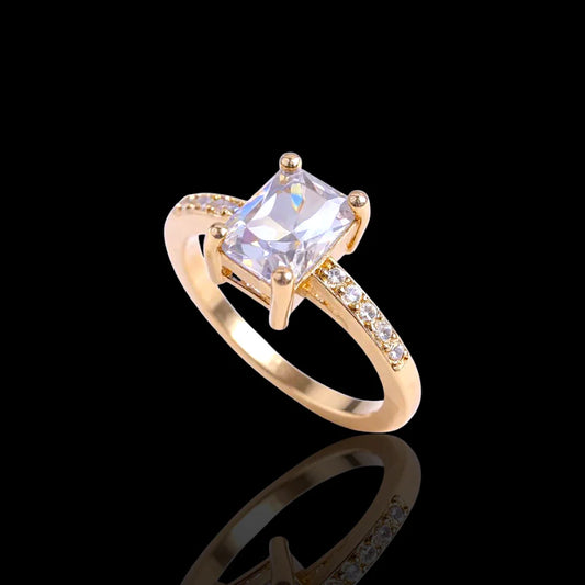 Petite Emerald Cut Gem Ring