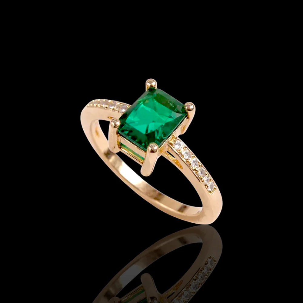 Petite Emerald Cut Gem Ring