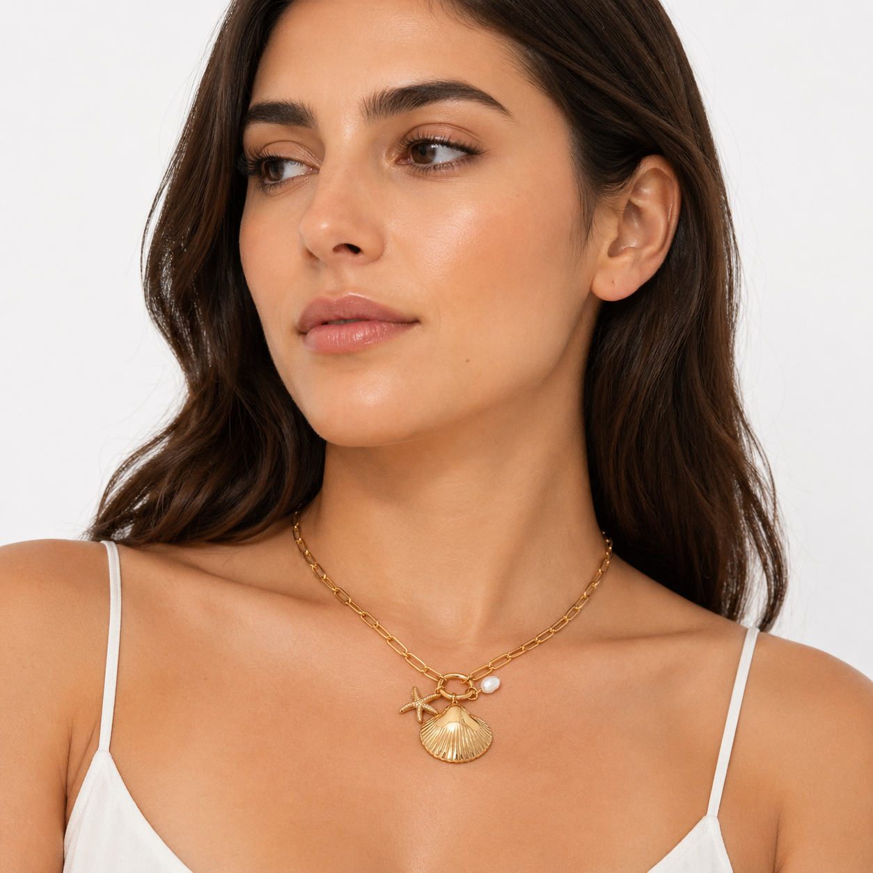 Seashell Paperclip Necklace