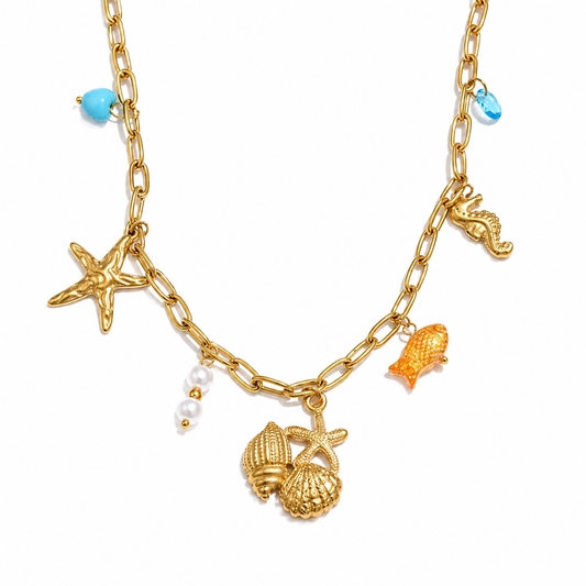 Charms Sea Paperclip Necklace