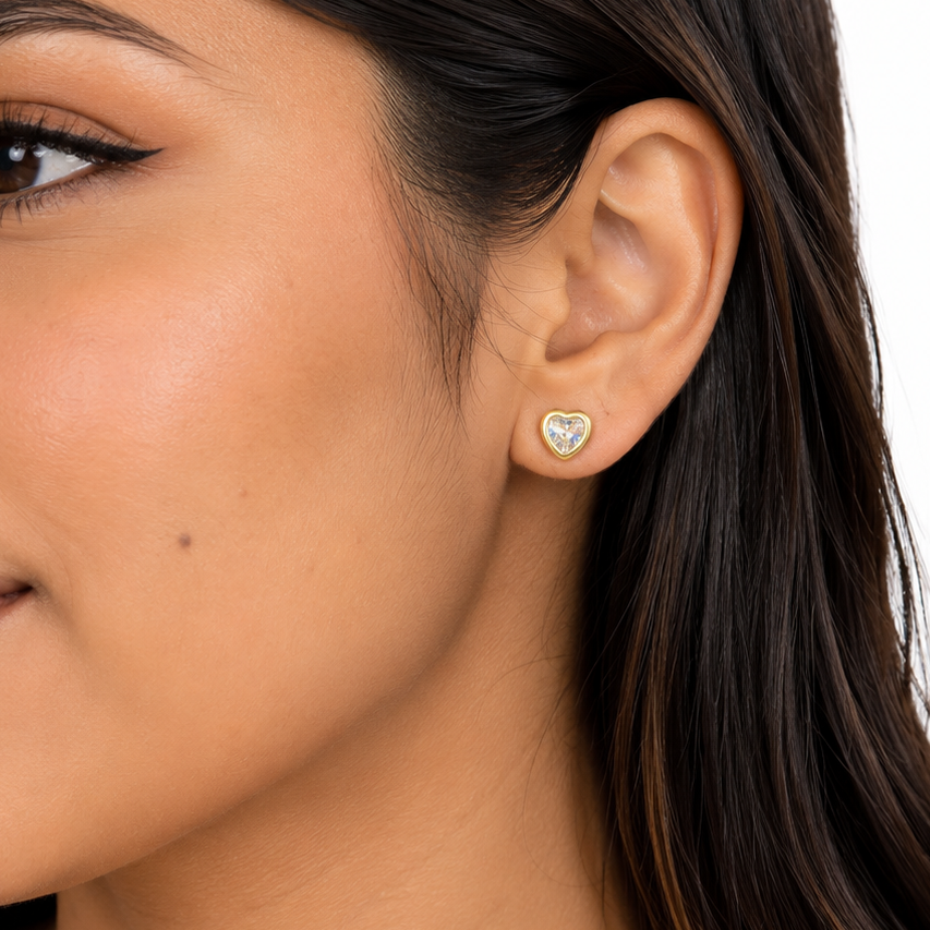 Heart CZ Studs