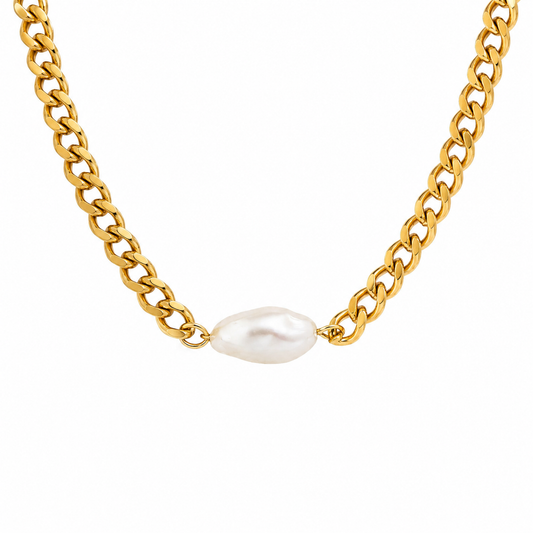 Chain Pearl Necklace