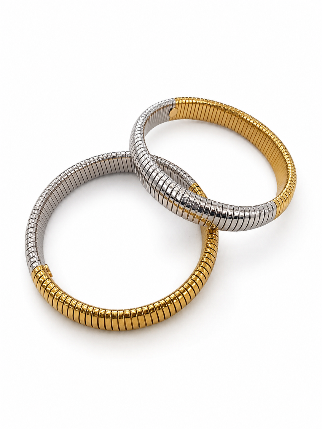 12mm Gold Silver Snake Bracelet