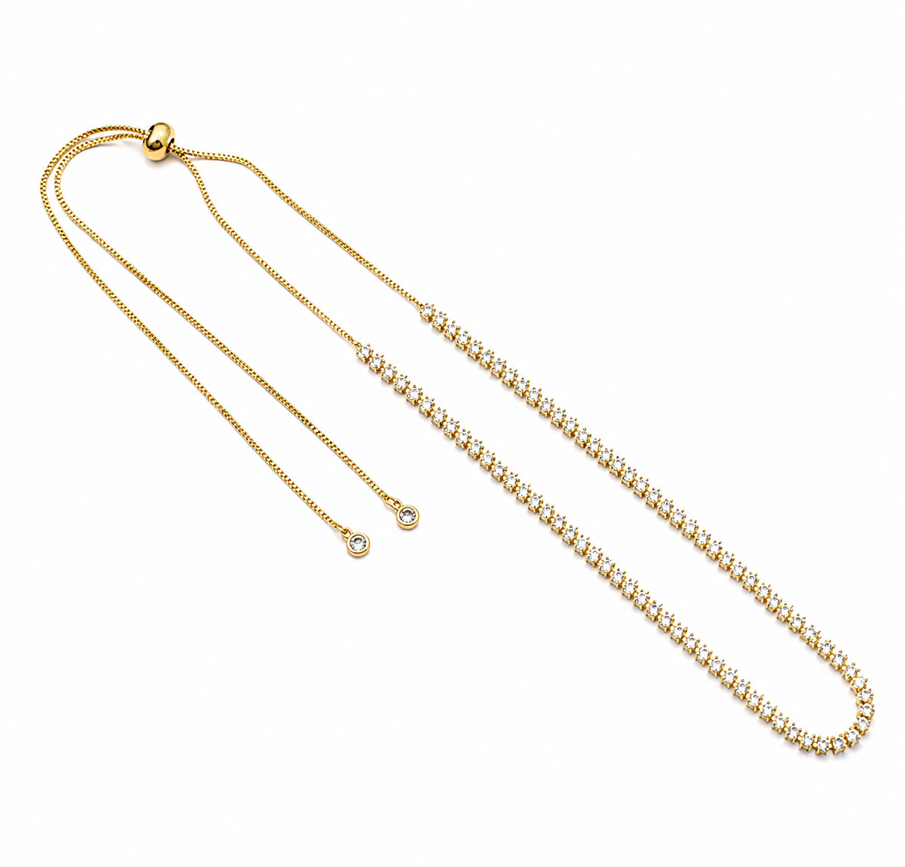 Marquise Adjustable Tennis Necklace CZ