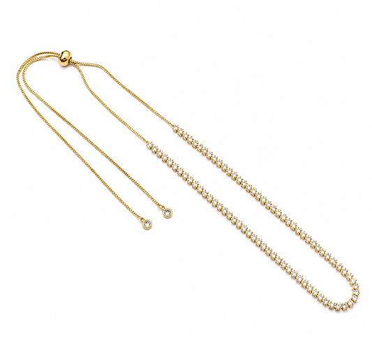 Marquise Adjustable Tennis Necklace CZ