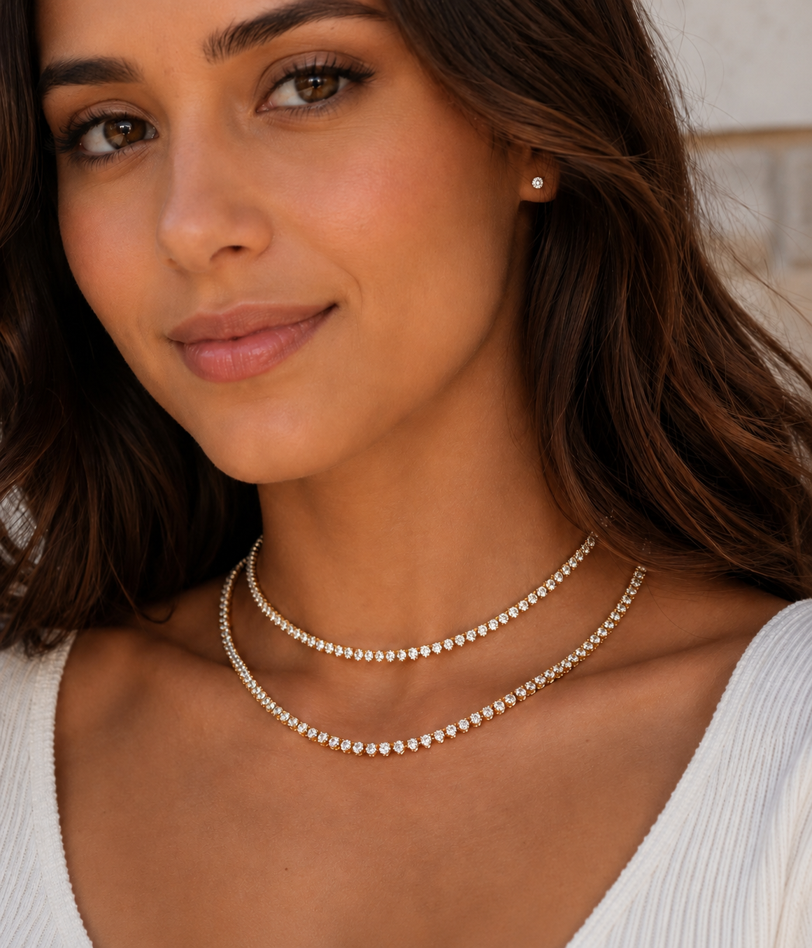 Marquise Adjustable Tennis Necklace CZ