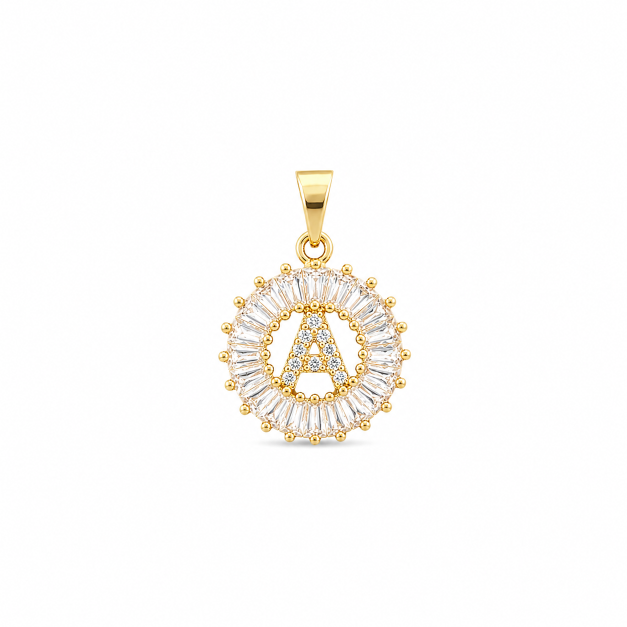 Letter Baguette CZ Charm