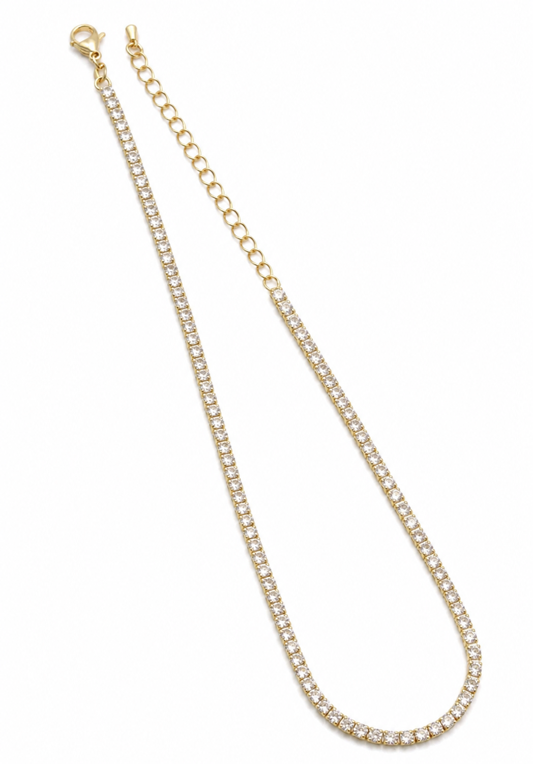 3mm Classic Adjustable Tennis Necklace CZ