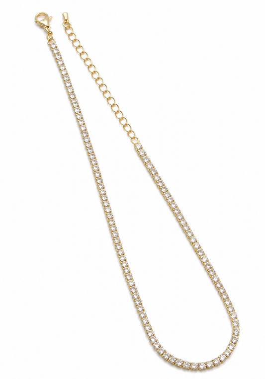 3mm Classic Adjustable Tennis Necklace CZ