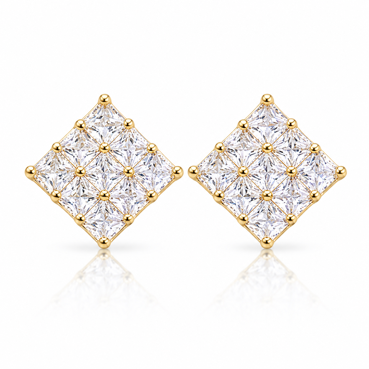 Square CZ Studs