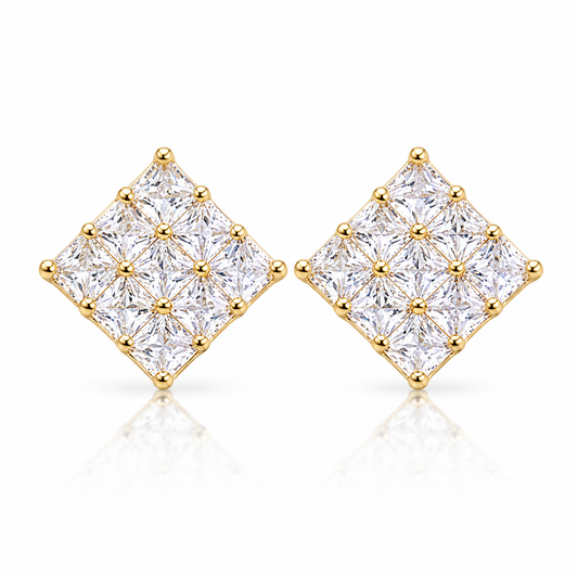 Square CZ Studs
