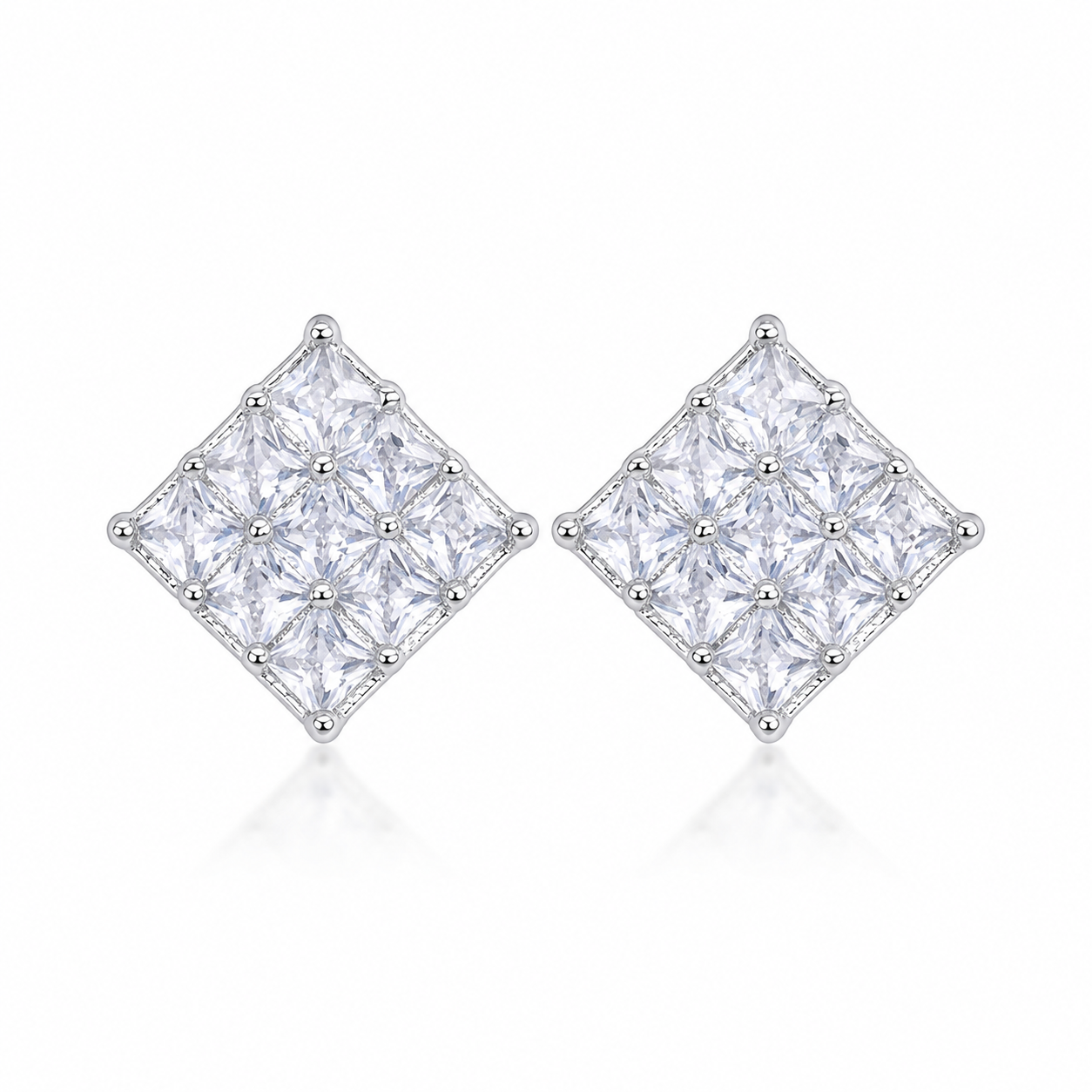 Square CZ Studs