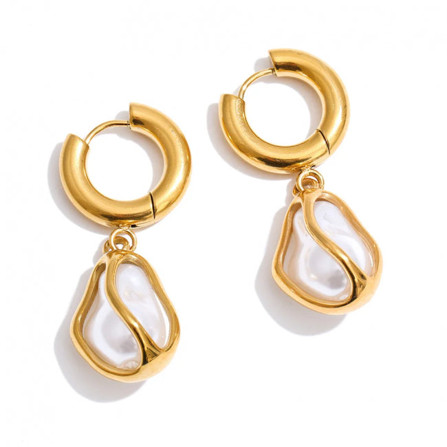 Baroque Pearls Hoops