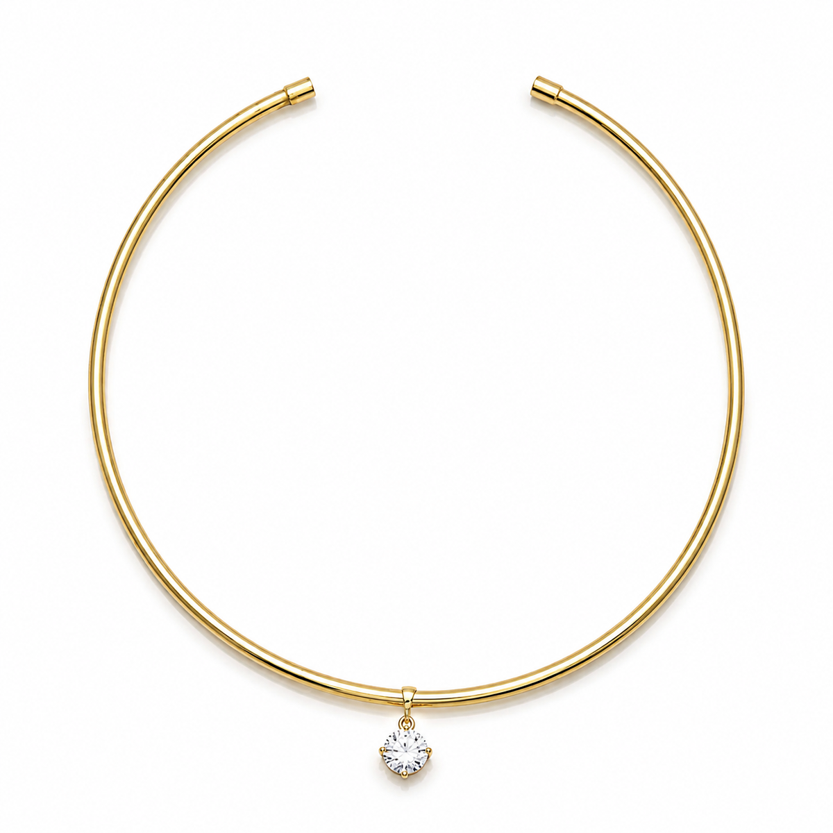 CZ Charm Torque Necklace