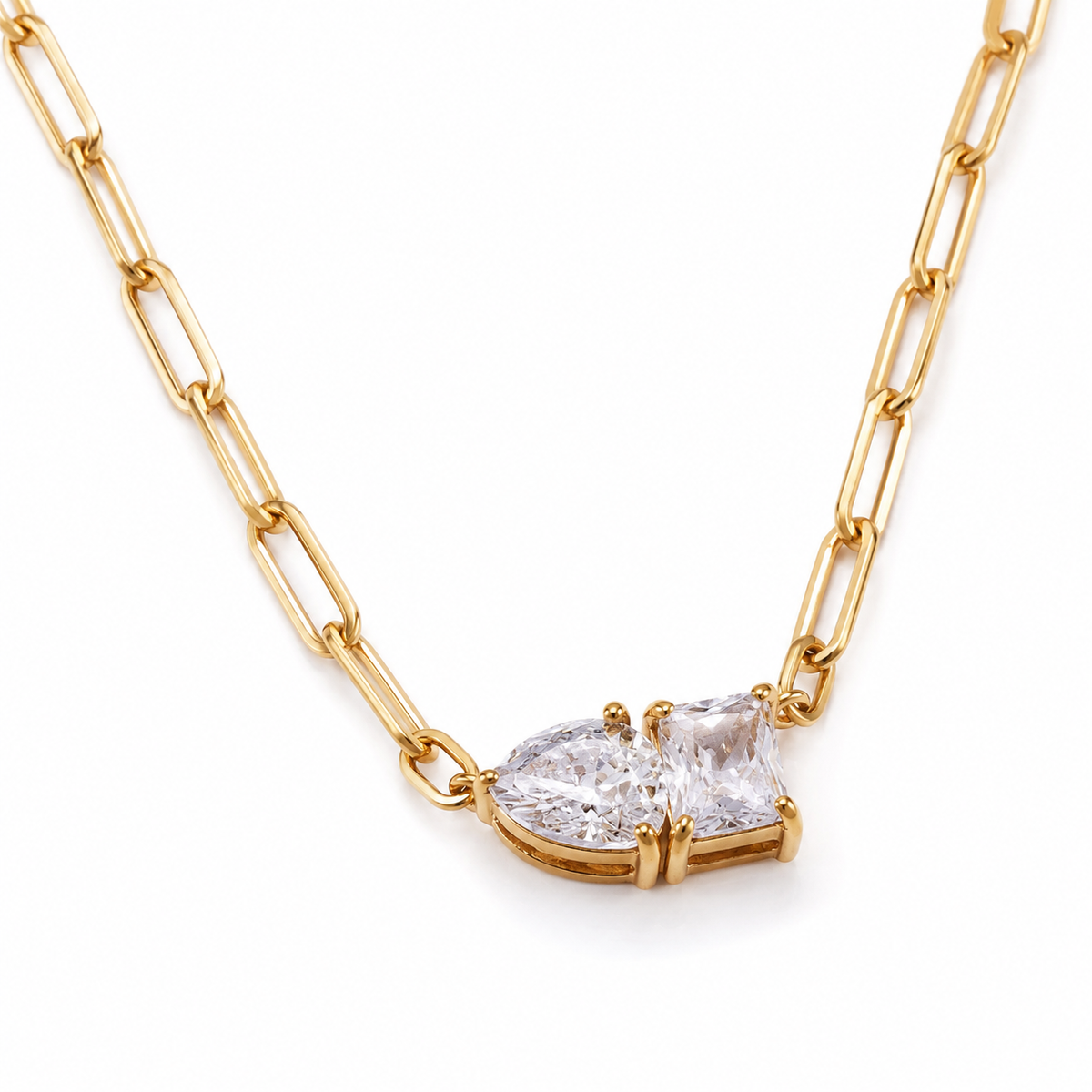 CZ Paperclip Necklace